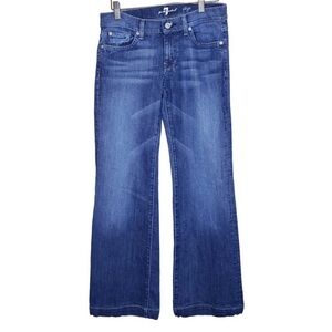 7 FOR ALL MANKIND Women's 29 DOJO Low Rise Flare Leg Jeans Blue Medium Wash VGUC